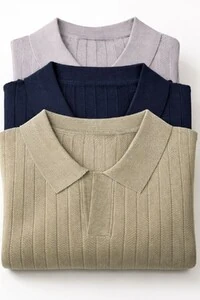 Polo masculina em retilinea texturizada Kwi