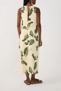 Saia pareô linho estampa folhar Dress to