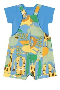 Conjunto jardineira moletom e body malha Up Baby