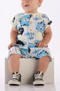 Macaquinho em meia malha digital Três e Já