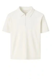 Camiseta polo masculina com zíper Kwi