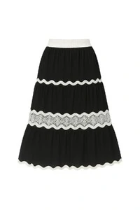 Saia midi com guipir Kwi