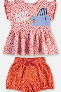 Conjunto blusa e short em malha digital Três e Já