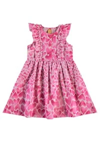 Vestido corações manga curta Up Baby