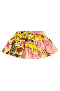 Conjunto body e saia em meia malha Up Baby