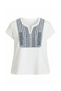 Blusa plus size com bordada Kwi
