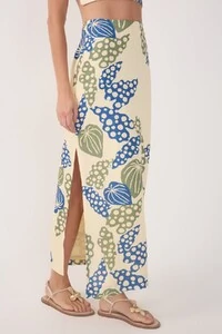 Saia cropped linho estampa begonia Dress to