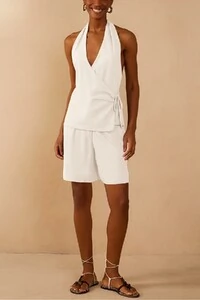 Blusa frente única linho Dress to