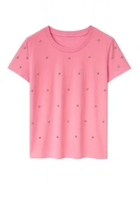 T-shirt feminina com aplicações metálicas Kwi