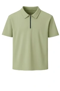 Camiseta polo masculina com zíper Kwi