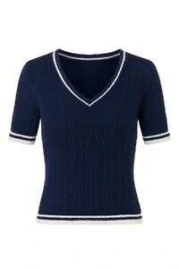 Blusa tricot gola v Kwi