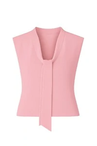 Blusa gola de laço tricot Kwi