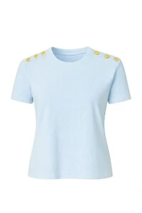 Tshirt feminina com aplicação nos ombros Kwi