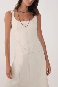 Vestido sarja pespontos Dress to