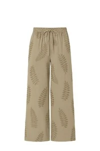 Calça feminina bordado folhas Kwi