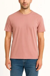 Camiseta masculina básica em malha gola careca Kwi