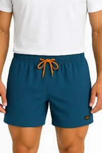 Bermuda masculina com detalhes laranja Kwi