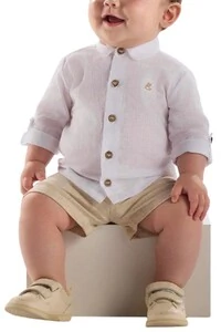 Camisa manga longa em tecido Up Baby