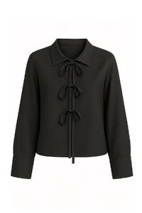 Camisa com fechamento amarração frontal feminina Kwi