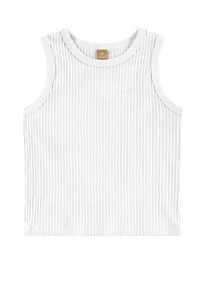 Blusa sem manga em ribana canelada Up Baby