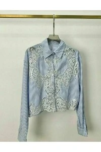 Camisa listrada bordada Kwi