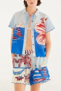 Camisa festone diario de verão Farm