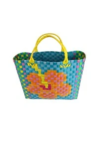 Bolsa tote artesanal P flor praia Bahia Farm
