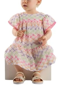 Vestido em laise e meia malha Up Baby