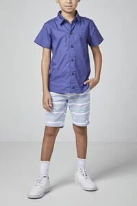 Camisa infantil com mangas curtas e botões frontais Oliver