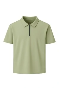 Camiseta polo masculina com zíper Kwi