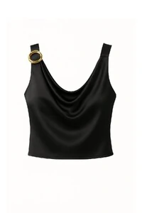 Blusa de cetim feminina Kwi