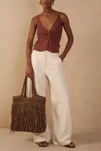 Blusa malha crepe torcido frente Dress to
