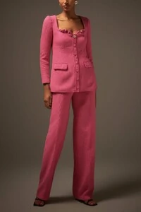 Blazer tweed decote avio Rock Lola