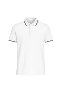 Polo masculina com detalhe na gola e manga Kwi