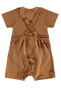 Conjunto jardineira moletom e body malha Up Baby