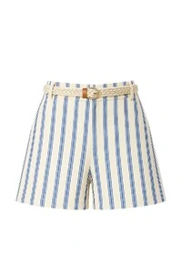 Short listrado com cinto Kwi