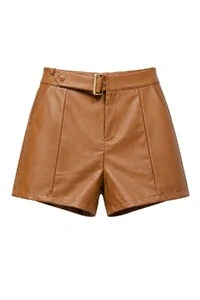 Short feminino courino com cinto Kwi