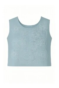 Blusa com bordado floral Kwi
