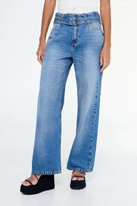 Calça jeans cinto amplo stoned Animale Jeans