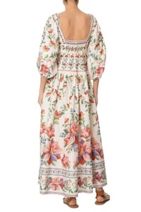 Vestido longo manga brisa serena Farm