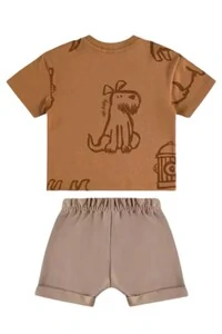 Conjunto camiseta malha e bermuda moletom Up Baby