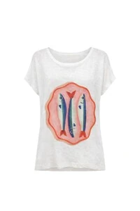 Blusa yoga peixe em malha flamê Kwi