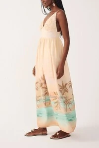 Vestido cropped bordado estampa veranil Dress to