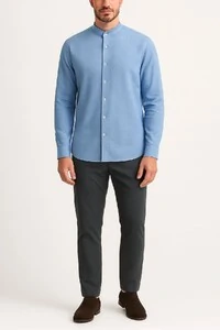 Camisa social masculina gola padre Zafferano