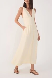 Vestido cropped linho pala larga Dress to