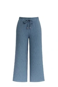 Calça plus size com cordão em malha Kwi
