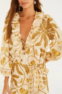 Vestido curto manga ourinho tropical Farm