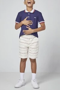 Polo infantil com gola contrastante Oliver
