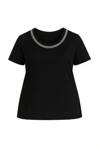 Tshirt plus size com aplicação de strass Kwi