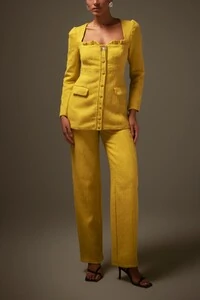 Blazer tweed decote avio Rock Lola